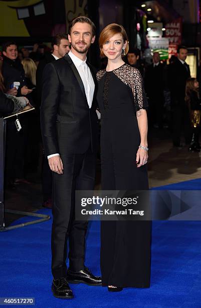 Dan Stevens and Susie Stevens attend the UK Premiere of "Night At The Museum: Secret Of The Tomb" at Empire Leicester Square on December 15, 2014 in...
