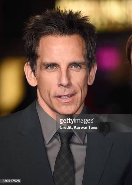 Ben Stiller attends the UK Premiere of "Night At The Museum: Secret Of The Tomb" at Empire Leicester Square on December 15, 2014 in London, England.
