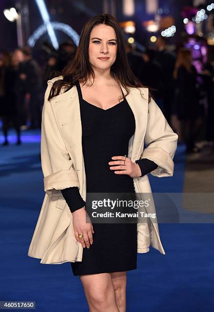 Kat Shoob attends the UK Premiere of "Night At The Museum: Secret Of The Tomb" at Empire Leicester Square on December 15, 2014 in London, England.