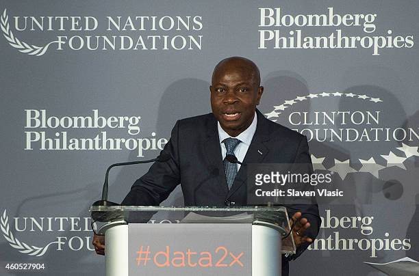 Deputy Director General for Field Operations and Partnerships of the International Labor Organization Gilbert Houngbo attends Data2X, discussion on...