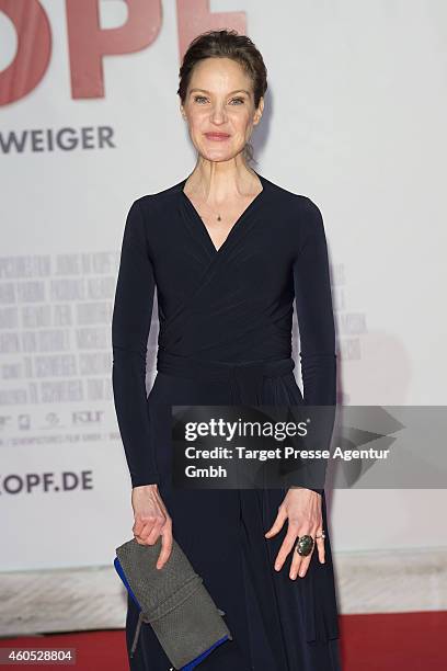 Jeanette Hein attends the 'Honig im Kopf' Premiere party at Neue Heimat on December 15, 2014 in Berlin, Germany.