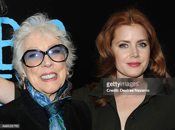 Artist Margaret Keane and actress Amy Adams attend "Big Eyes" New York Premiere at Museum of Modern Art on December 15, 2014 in New York City.