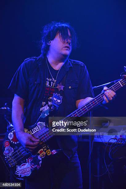 Bass player Robby Takac of The Goo Goo Dolls performs on stage at Troubadour on December 15, 2014 in West Hollywood, California.