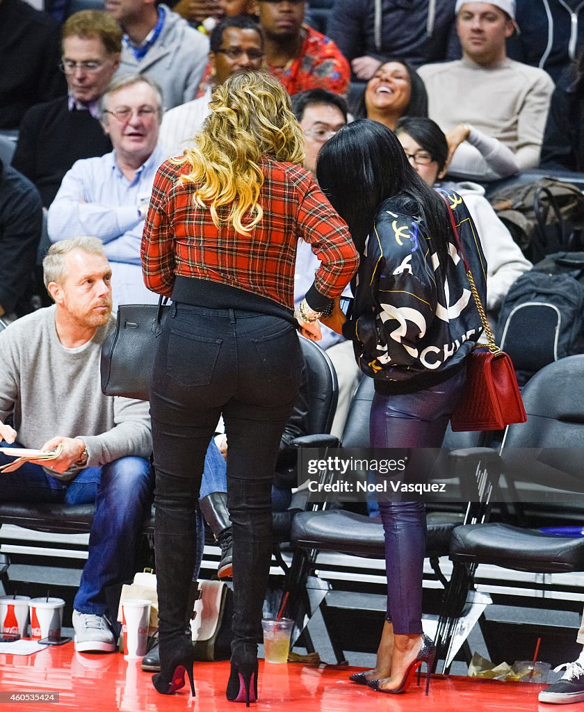 Celebrities At The Los Angeles Clippers Game