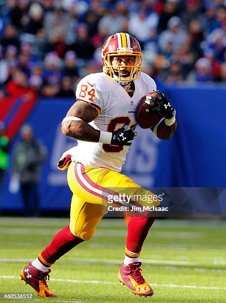 Niles Paul of the Washington Redskins in action against the New York Giants on December 14, 2014 at MetLife Stadium in East Rutherford, New Jersey....