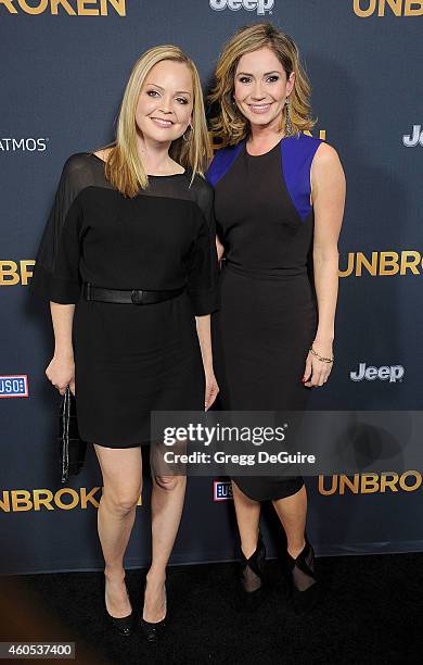 Actors Marisa Coughlan and Ashley Jones arrive at the Los Angeles premiere of "Unbroken" at The Dolby Theatre on December 15, 2014 in Hollywood,...