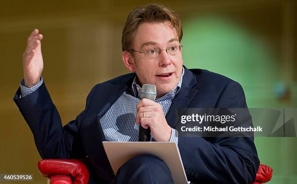 Berlin, Germany Thymian Bussemer, scientist of communication, attends a panel discussion 'Philosophy Meets Politics XIV' in headquarters of SPD party...