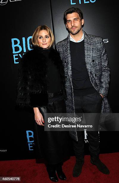 Olivia Palermo and Johannes Huebl attend "Big Eyes" New York Premiere at Museum of Modern Art on December 15, 2014 in New York City.