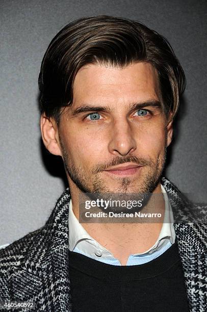 Model Johannes Huebl attends "Big Eyes" New York Premiere at Museum of Modern Art on December 15, 2014 in New York City.