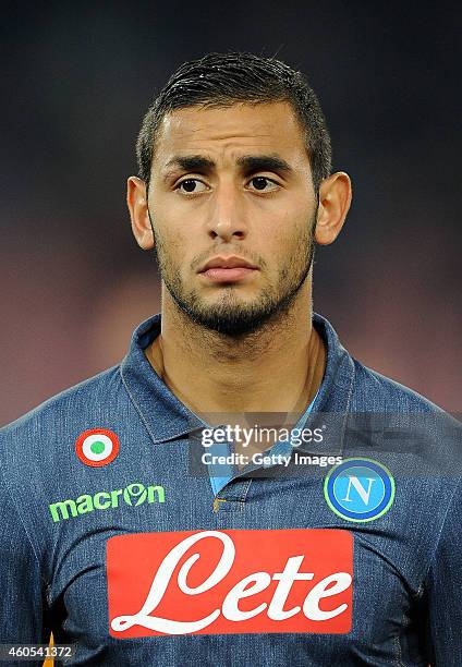 Faouzi Ghoulam of Napoli in action during the UEFA Europa League football match between SSC Napoli and SK Slovan Bratislava at the San Paolo Stadium...