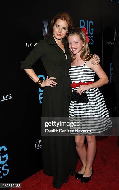 Actresses Amy Adams and Delaney Raye attend "Big Eyes" New York Premiere at Museum of Modern Art on December 15, 2014 in New York City.