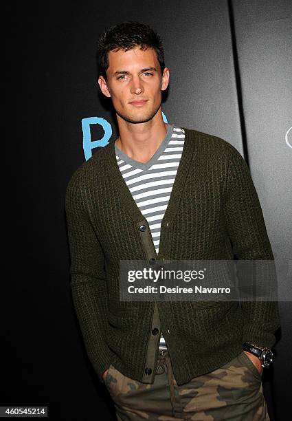 Model Garrett Neff attends "Big Eyes" New York Premiere at Museum of Modern Art on December 15, 2014 in New York City.