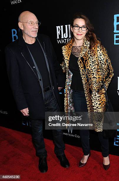 Sir Patrick Stewart and Sunny Ozell attends "Big Eyes" New York Premiere at Museum of Modern Art on December 15, 2014 in New York City.