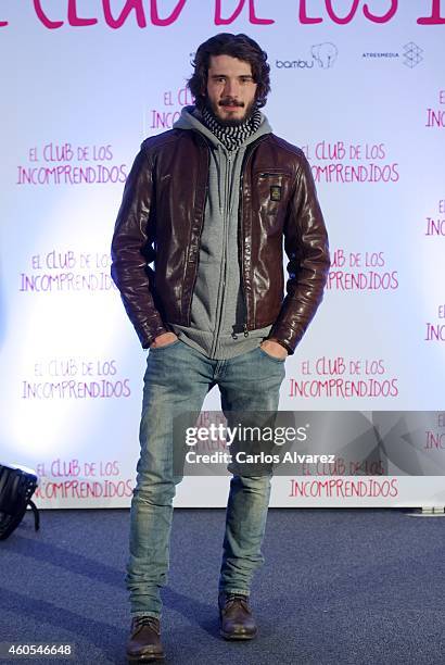 Spanish actor Yon Gonzalez attends "El Club de los Incomprendidos" photocall at the ME Hotel on December 16, 2014 in Madrid, Spain