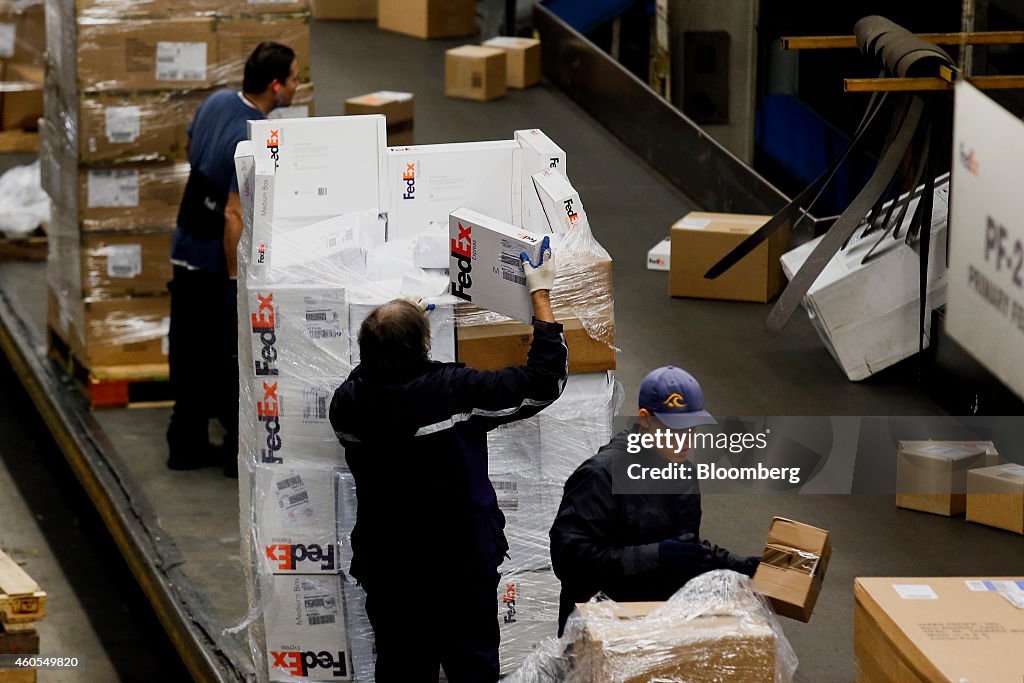 Operations Inside The LAX FedEx Corp. Distribution Hub Ahead Of Earnings Figures