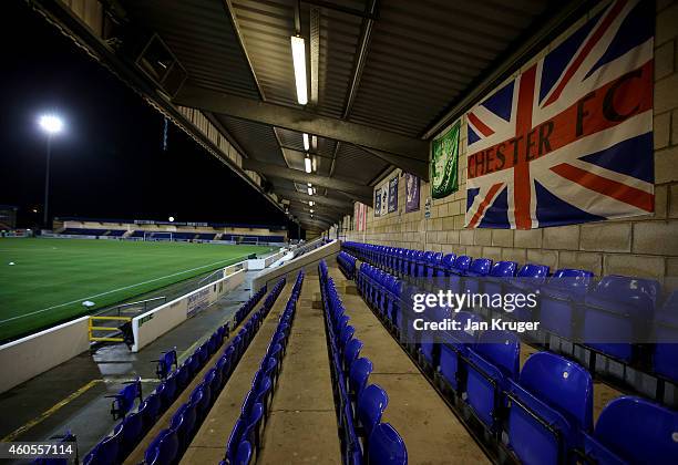 General stadium view ahead ofthe FA Cup Second Round Replay match between Chester City and Barnsley at Deva Stadium on December 16, 2014 in Chester,...