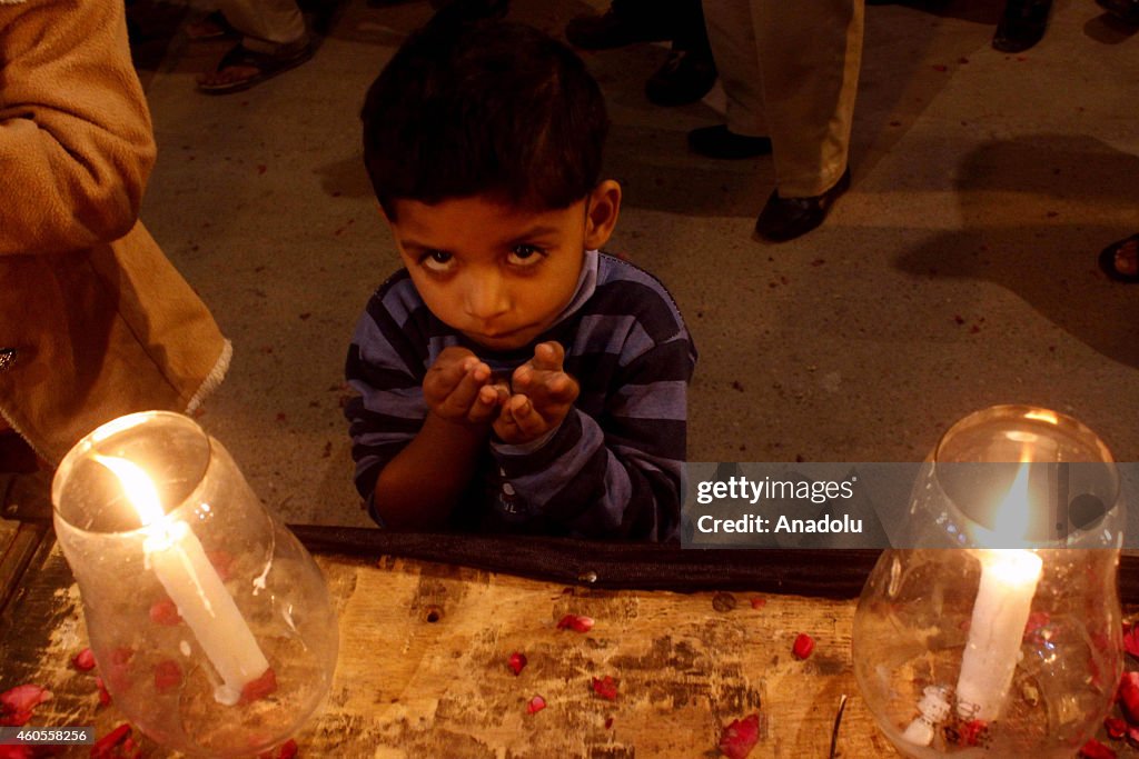 Candle vigil in memory of Taliban school attack victims in Pakistan