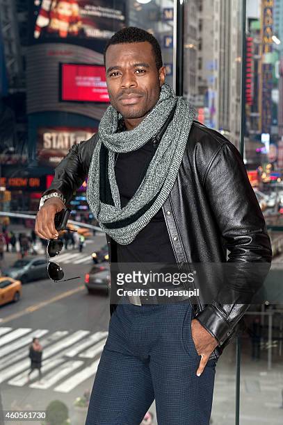 Lyriq Bent visits 'Extra' at their New York studios at H&M in Times Square on December 16, 2014 in New York City.
