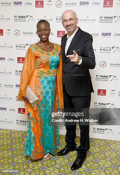 Muhr Features jury member Malek Bensmail attends the Muhr Awards ceremony during day seven of the 11th Annual Dubai International Film Festival held...