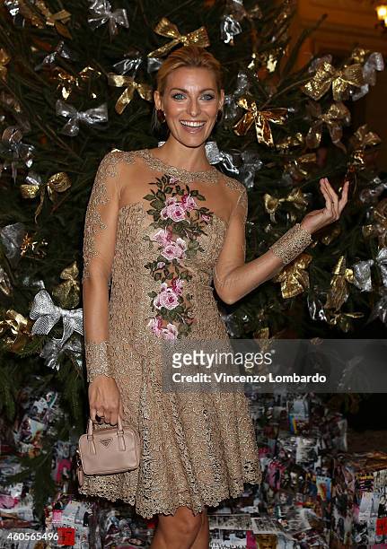 Federica Fontana attends the "Fondazione IEO - CCM" Christmas Dinner For on December 16, 2014 in Monza, Italy.