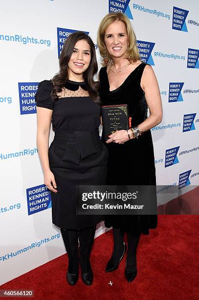 Actress American Ferrera and writer Kerry Kennedy attend the RFK Ripple Of Hope Gala at Hilton Hotel Midtown on December 16, 2014 in New York City.