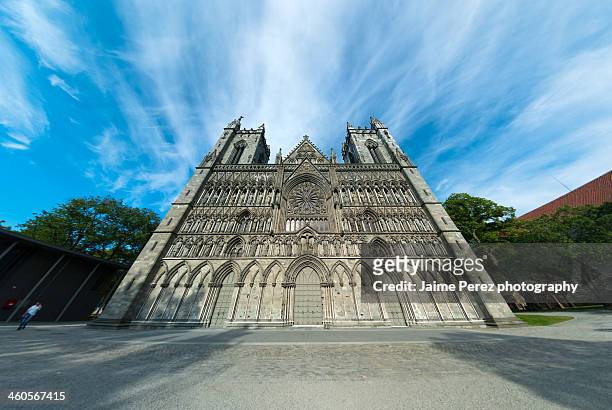 nidaros cathedral - trondheim stock pictures, royalty-free photos & images