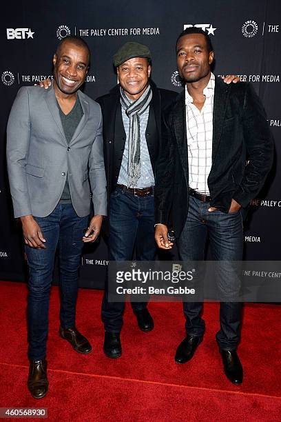 Clement Virgo, Cuba Gooding Jr. And Lyriq Bent attend "The Book Of Negroes" Screening at The Paley Center for Media on December 16, 2014 in New York...