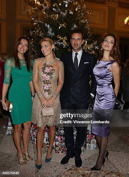 Guests, Federica Fontana and Anastasia Pavlenko attends the "Fondazione IEO - CCM" Christmas Dinner For on December 16, 2014 in Monza, Italy.