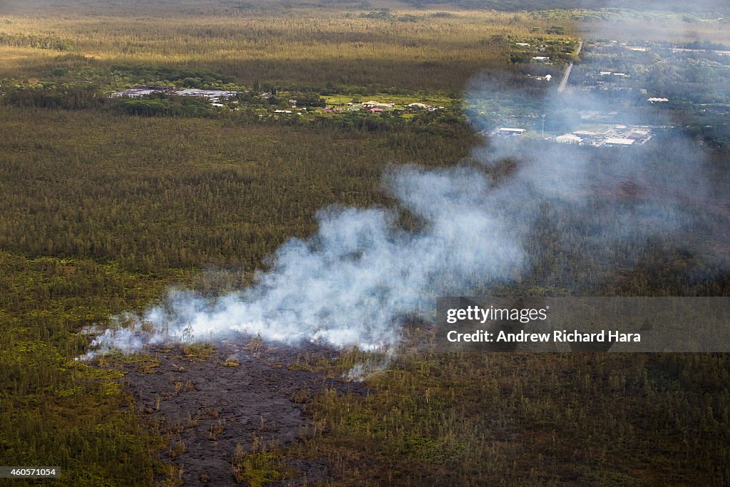 Homes In Pahoa, Hawaii Threatened By Lava Flow From Kilauea Volcano