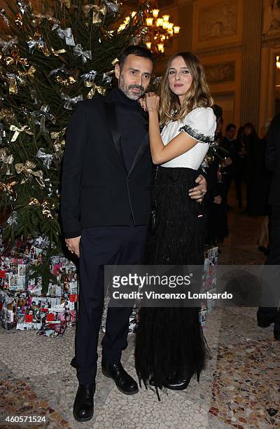 Fabio Novembre and Candela Novembre attend the "Fondazione IEO - CCM" Christmas Dinner For on December 16, 2014 in Monza, Italy.