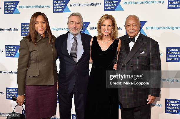 Actress Grace Hightower, Honoree Robert De Niro, writer Kerry Kennedy and former Mayor of New York City David Dinkins attend the RFK Ripple Of Hope...