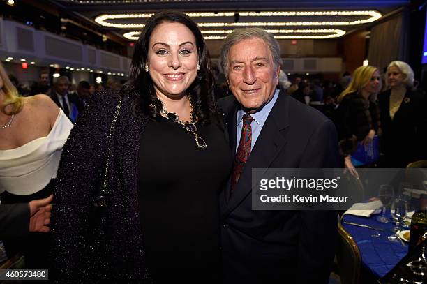 Honoree Tony Bennett and Joanna Bennett attend the RFK Ripple Of Hope Gala at Hilton Hotel Midtown on December 16, 2014 in New York City.