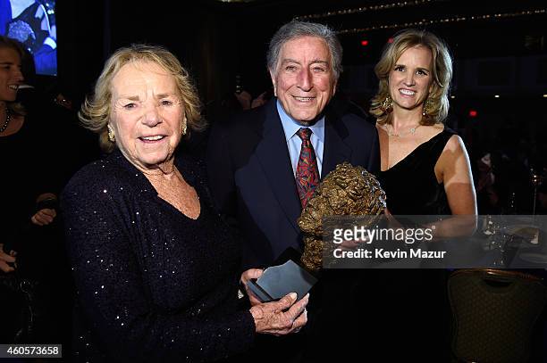Ethel Kennedy, Tony Bennett, and Kerry Kennedy attend the RFK Ripple Of Hope Gala at Hilton Hotel Midtown on December 16, 2014 in New York City.