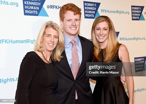 Rory Kennedy, Joseph Kennedy III and Lauren Anne Birchfield attend the RFK Ripple Of Hope Gala at Hilton Hotel Midtown on December 16, 2014 in New...