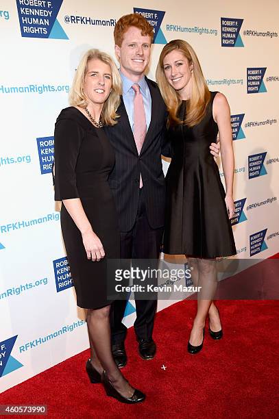 Rory Kennedy, Joseph Kennedy III and Lauren Anne Birchfield attend the RFK Ripple Of Hope Gala at Hilton Hotel Midtown on December 16, 2014 in New...