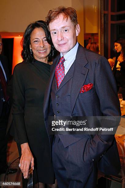Princess Louis Albert de Broglie and Writer Nicolas Foulkes attend the 'Fondation Claude Pompidou' : Charity Party at Fondation Louis Vuitton on...