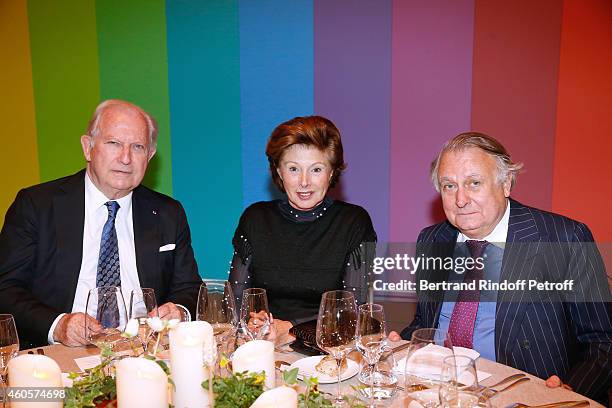 Hughes Gall, Marie-Louise de Clermont Tonnerre and Duc de Noailles attend the 'Fondation Claude Pompidou' : Charity Party at Fondation Louis Vuitton...