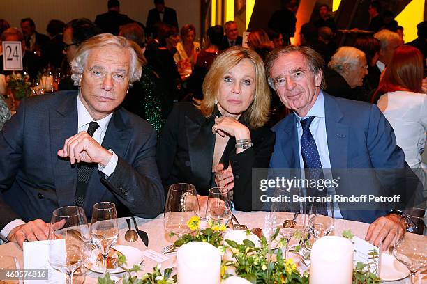 Jean-Gabriel Mitterrand, Miss Gerald de Roquemaurel and guest attend the 'Fondation Claude Pompidou' : Charity Party at Fondation Louis Vuitton on...