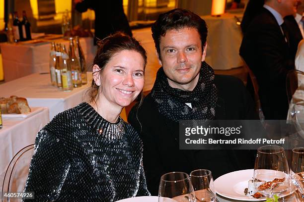 Isabella Capece Galeota and contemporary artist Jean Michel Othoniel attend the 'Fondation Claude Pompidou' : Charity Party at Fondation Louis...