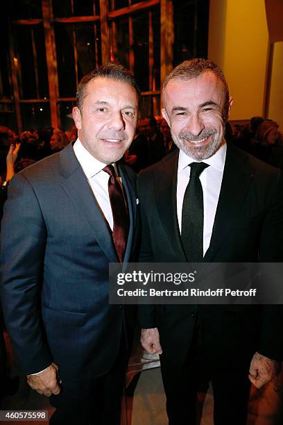 Olivier Widmaier Picasso and President of Centre Pompidou Alain Seban attend the 'Fondation Claude Pompidou' : Charity Party at Fondation Louis...