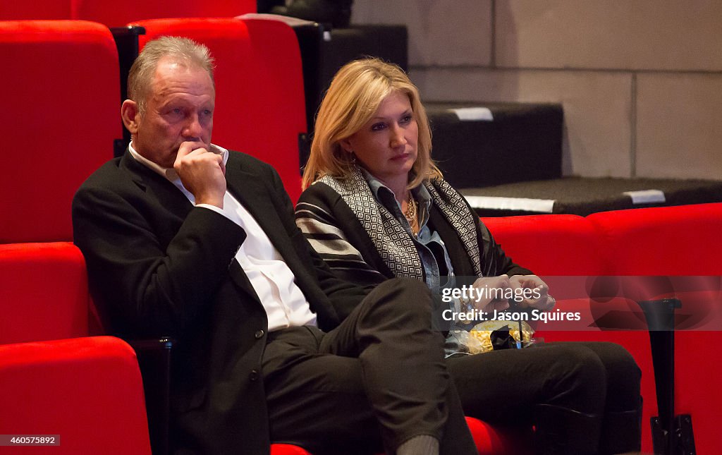 Brett and his wife Leslie attend a private screening of
