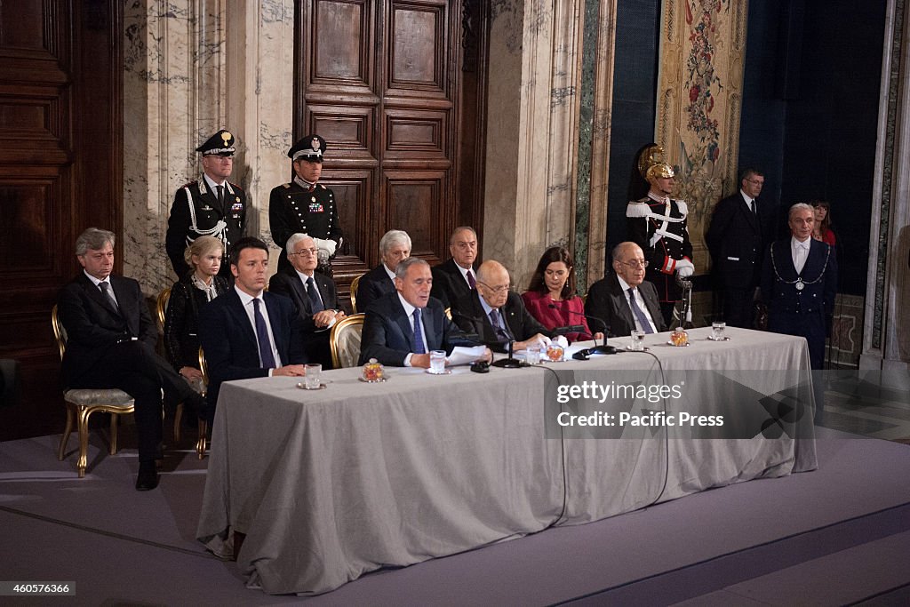 At the Quirinale Palace for the traditional ceremony of...