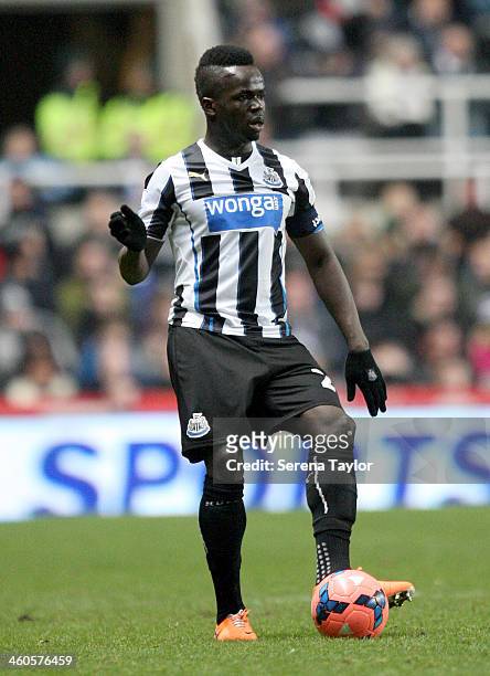Cheick Tiote of Newcastle looks to pass the ball during the Budweiser FA Cup third round match between Newcastle United and Cardiff City at St....