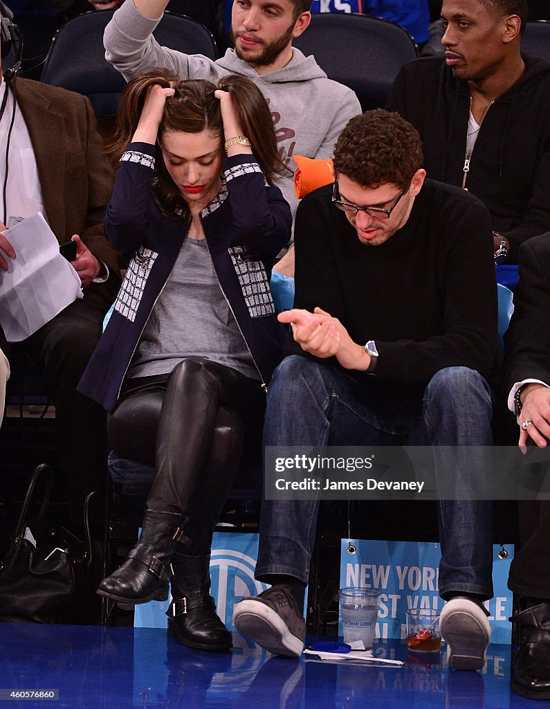 Celebrities Attend New York Knicks  Vs. Dallas Mavericks