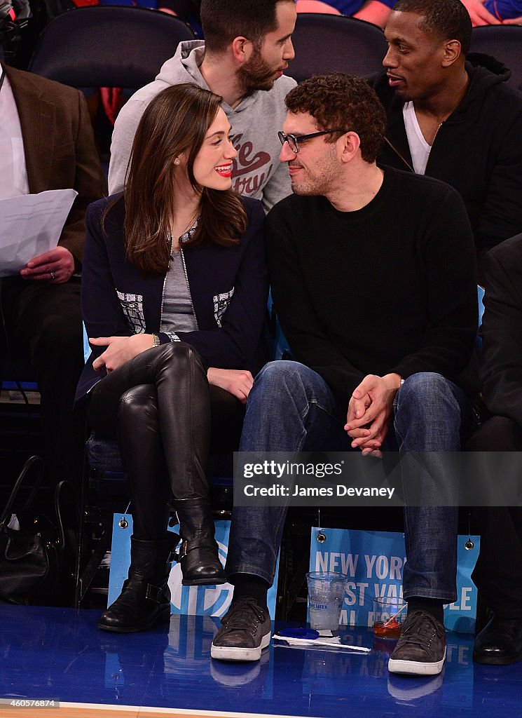 Celebrities Attend New York Knicks  Vs. Dallas Mavericks