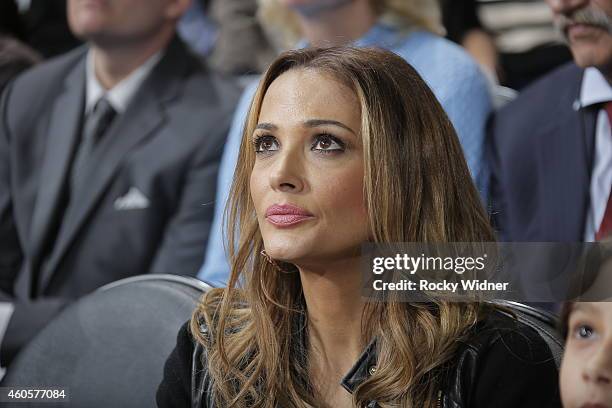 Aleka Kamila, wife of former Sacramento King Peja Stojakovic, watches the Sacramento Kings take on the Oklahoma City Thunder at Sleep Train Arena on...