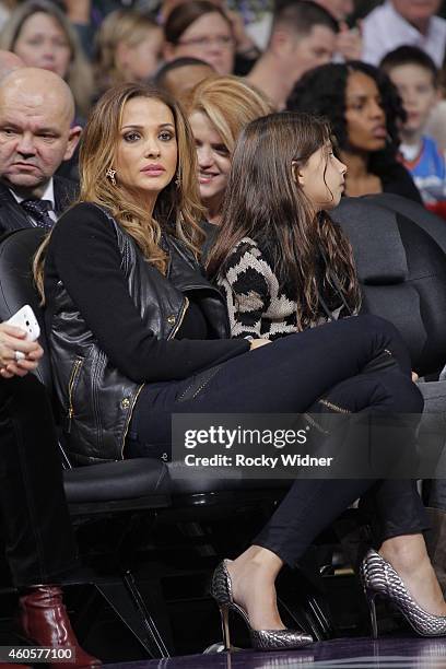 Aleka Kamila, wife of former Sacramento King Peja Stojakovic, watches the Sacramento Kings take on the Oklahoma City Thunder at Sleep Train Arena on...