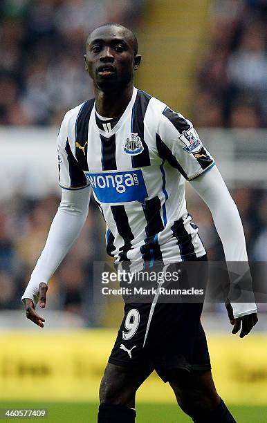 Papiss Cisse of Newcastle in action during the Budweiser FA Cup Third Round match between Newcastle United and Cardiff City at St James Park on...