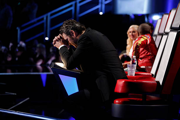 Live Show" Episode 718B -- Pictured: Blake Shelton, Gwen Stefani, Pharrell Williams --