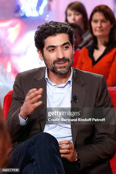 Actor Abdelhafid Metalsi present the TV Series 'Cherif' during the 'Vivement Dimanche' French TV Show at Pavillon Gabriel on December 16, 2014 in...